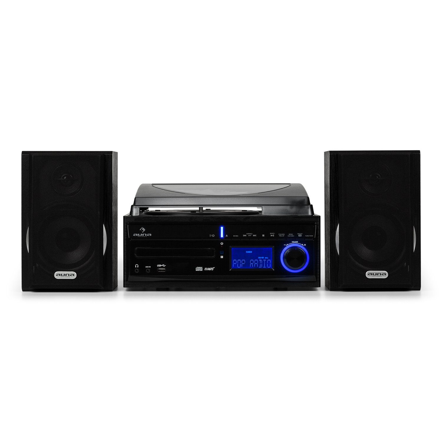 Auna DS-2 Stereoanlage (2 W, USB- und SD-Eingänge zum direkten Abspielen von MP3-Songs)