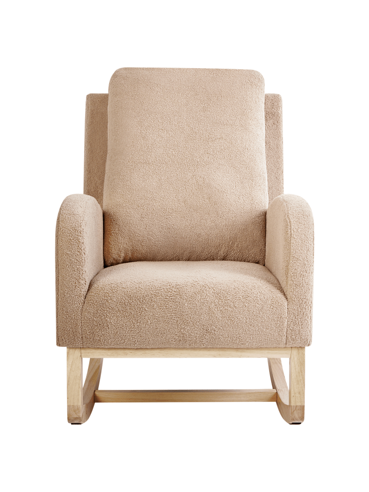 Beliani Schaukelsessel ALSTA in Beige/Braun - (W) 68 x (H) 100 x (L) 100 cm günstig kaufen onesize