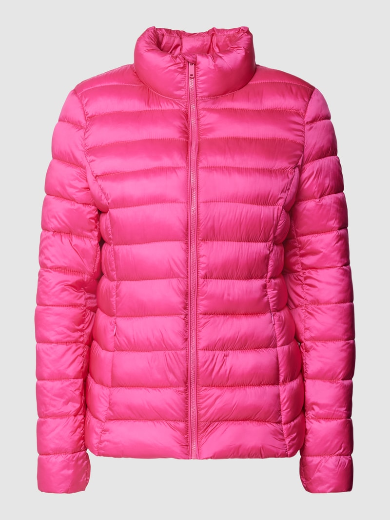 Steppjacke mit Stehkragen in pink