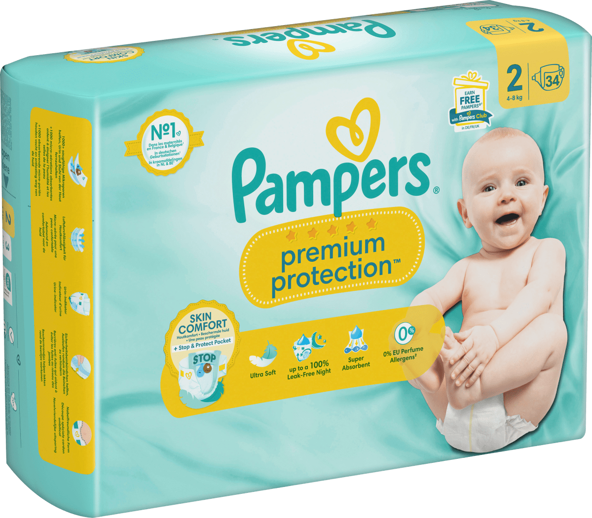 Windeln Premium Protection Gr.2 Mini, New Baby (4-8kg), Single Pack, 34 St
