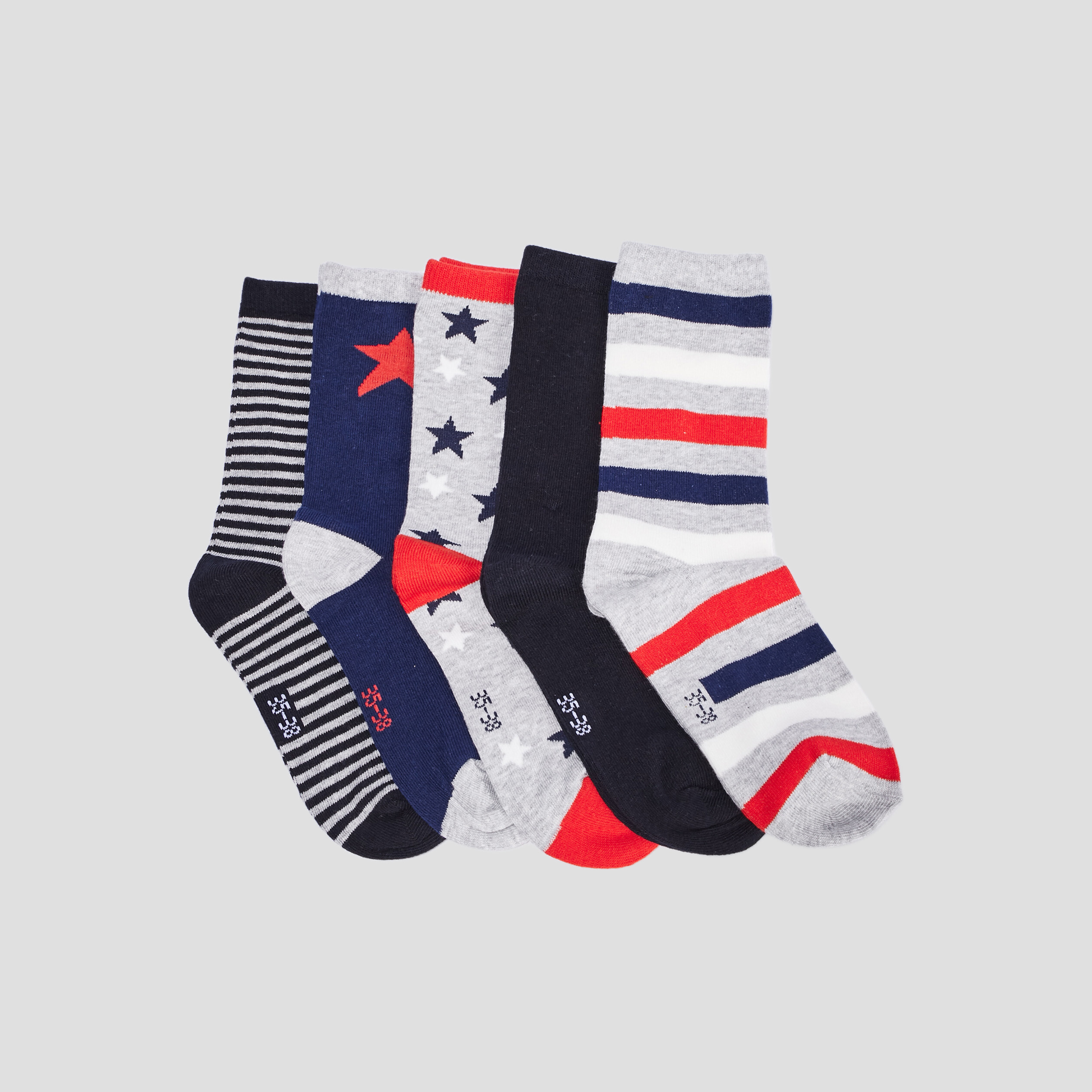 Lot 5 paires chaussettes bleu marine garçon | La Halle