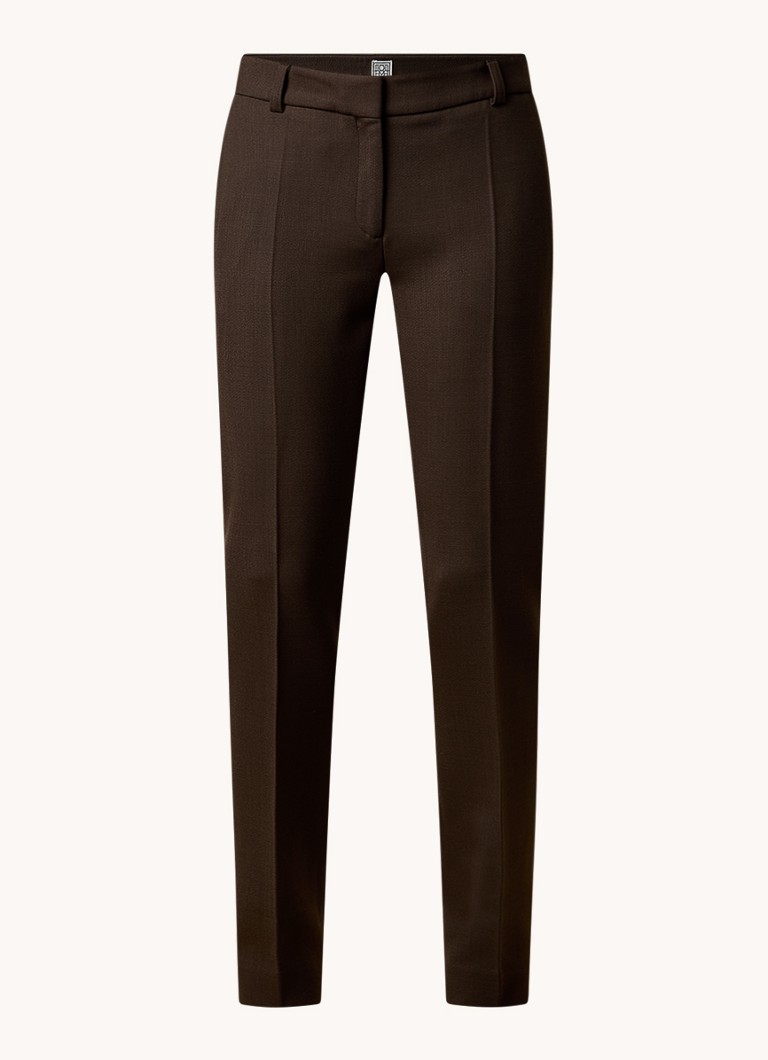 Pantaloni slim fit a vita media TOTEME in misto lana con tasche laterali