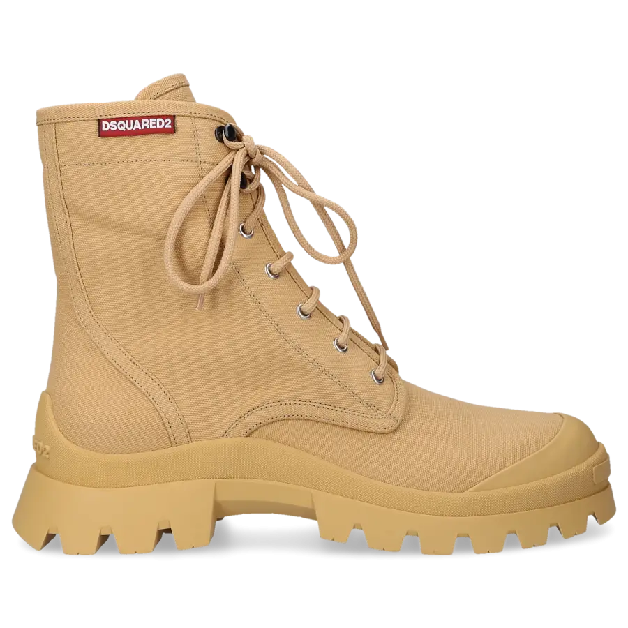 Dsquared2 - Schnürboots TANK COMBAT Canvas - beige
