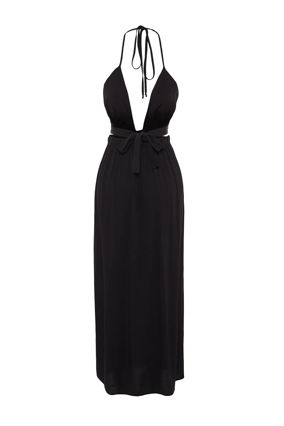 Trendyol Collection  Schwarzes, gewebtes Maxi-Strandkleid mit Cut-Outs und Fenstern TBESS22EL0744