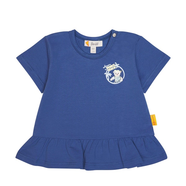 T-Shirt kurzarm, mittelblau für Mädchen
