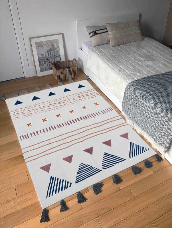 Tapis deco en coton TRIBAL 100x140cm