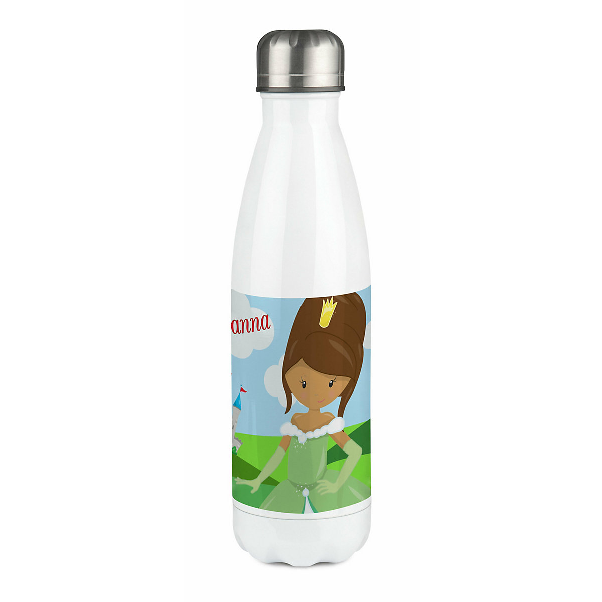 Edelstahl Kinder Thermoflasche / Trinkflasche bunt Prinzessin Spülmaschinenfest, Auslaufsicher, Bruchfest, Doppelwandig, Für Heißgetränke geeignet, Mit Deckel, Isoliert