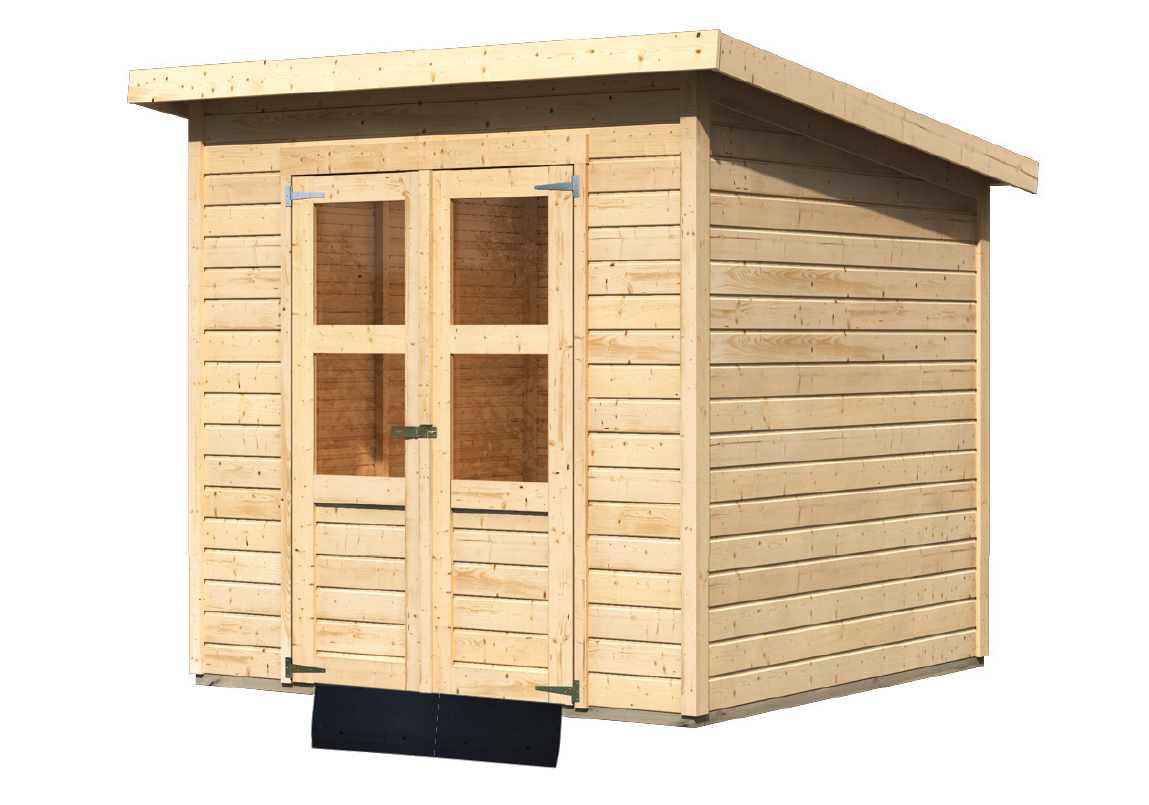Karibu Rollergarage aus Holz inkl. Rampe u. Fußboden Gartenhaus Holzgarage
