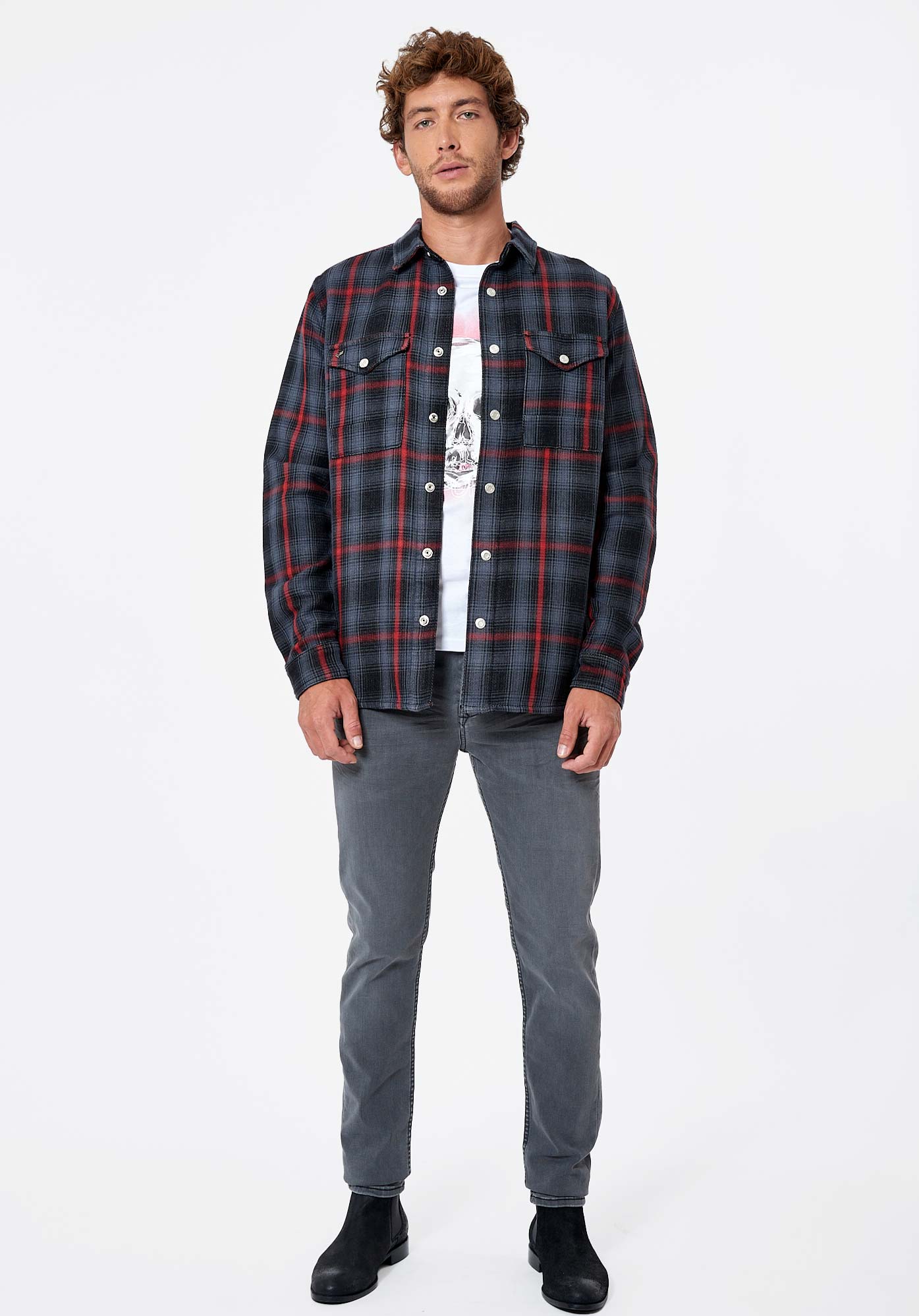 ROONY  Chemise à carreaux Homme en 100% coton