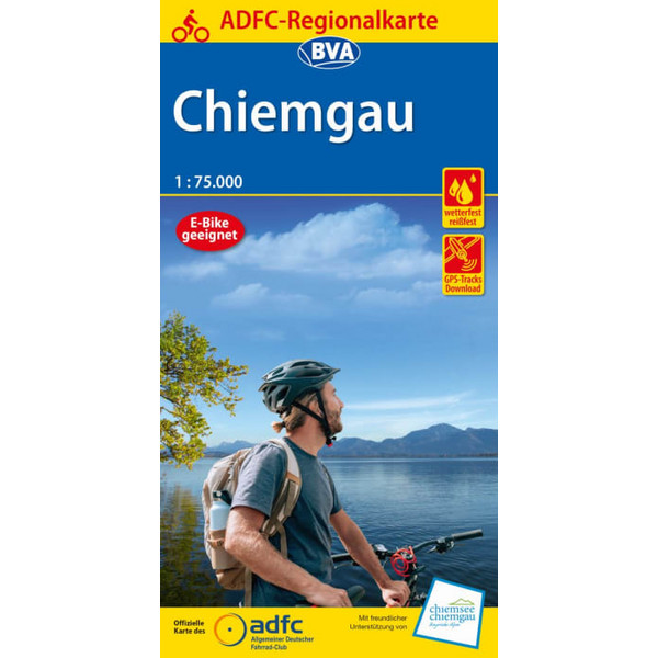 ADFC-REGIONALKARTE CHIEMGAU 1:75.000, REIß- UND WETTERFEST - Fahrradkarte