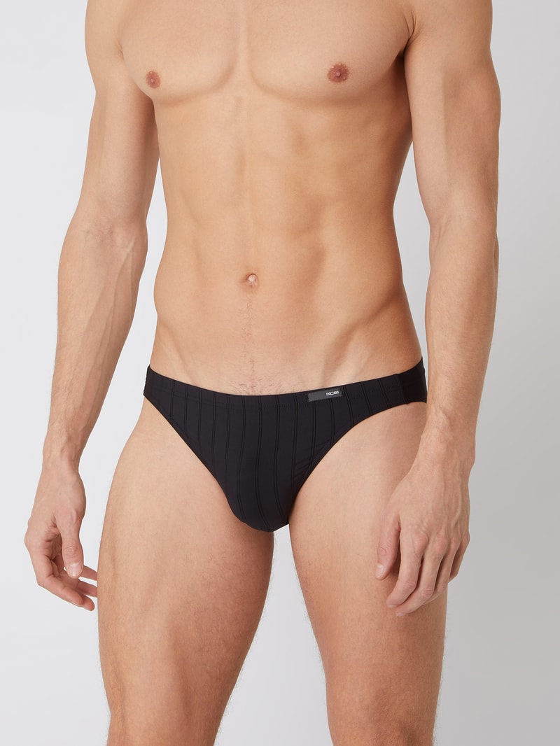 Slip mit Allover-Muster Modell 'Chic' in schwarz