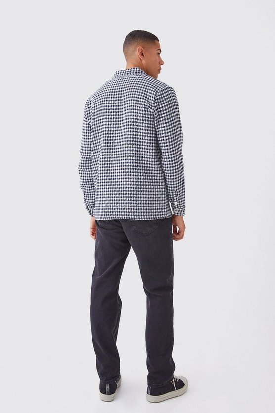 Langärmliges Oversize Jacquard-Overshirt