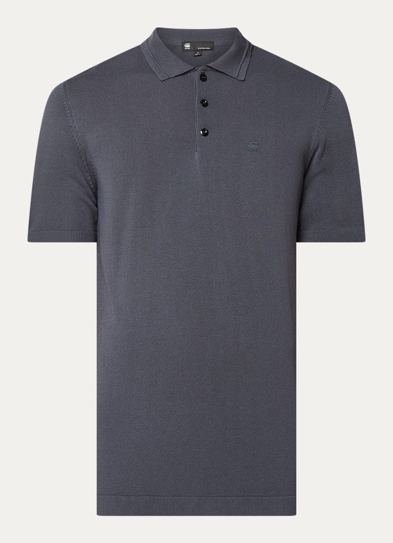 G-Star RAW Fine-knit regular fit polo with logo embroidery