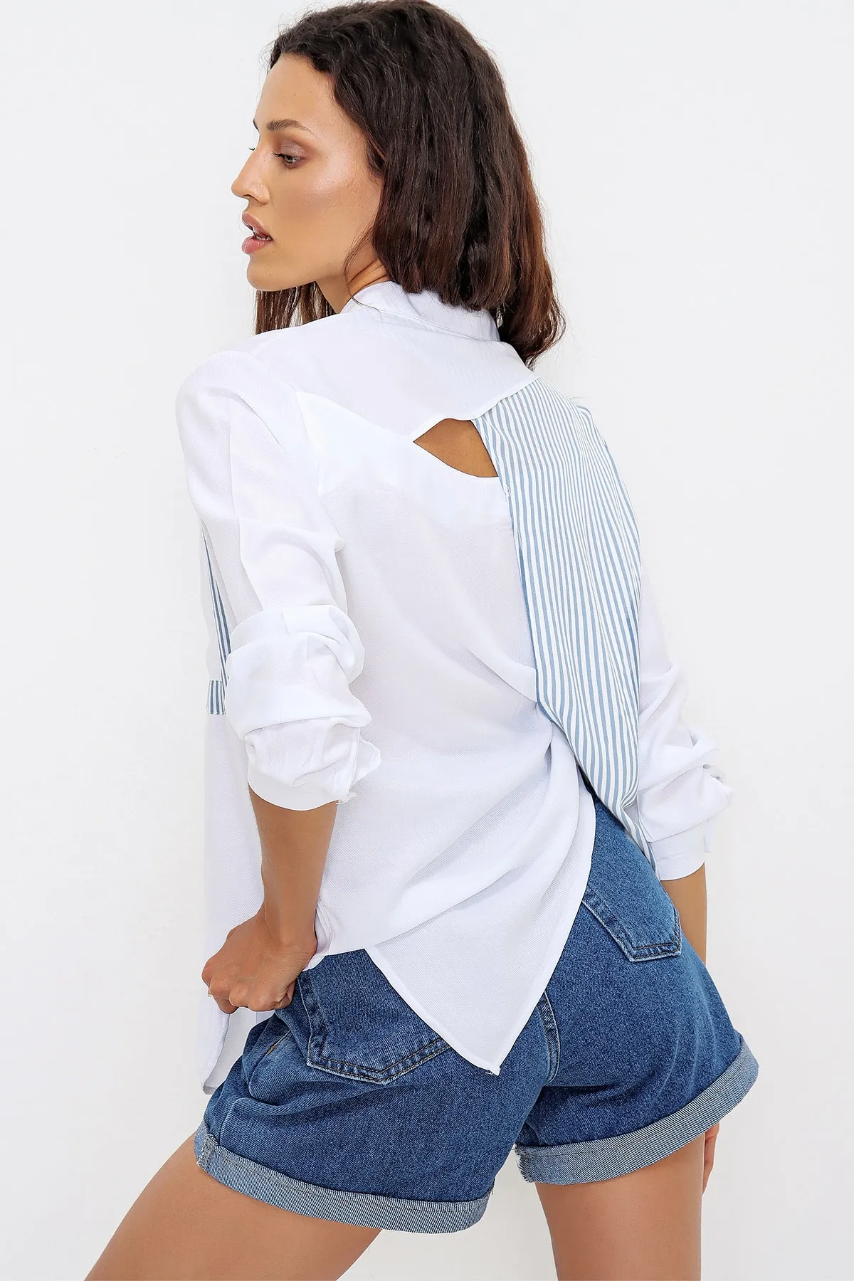Trend Alaçatı Stili  Hemd - Weiß - Oversized