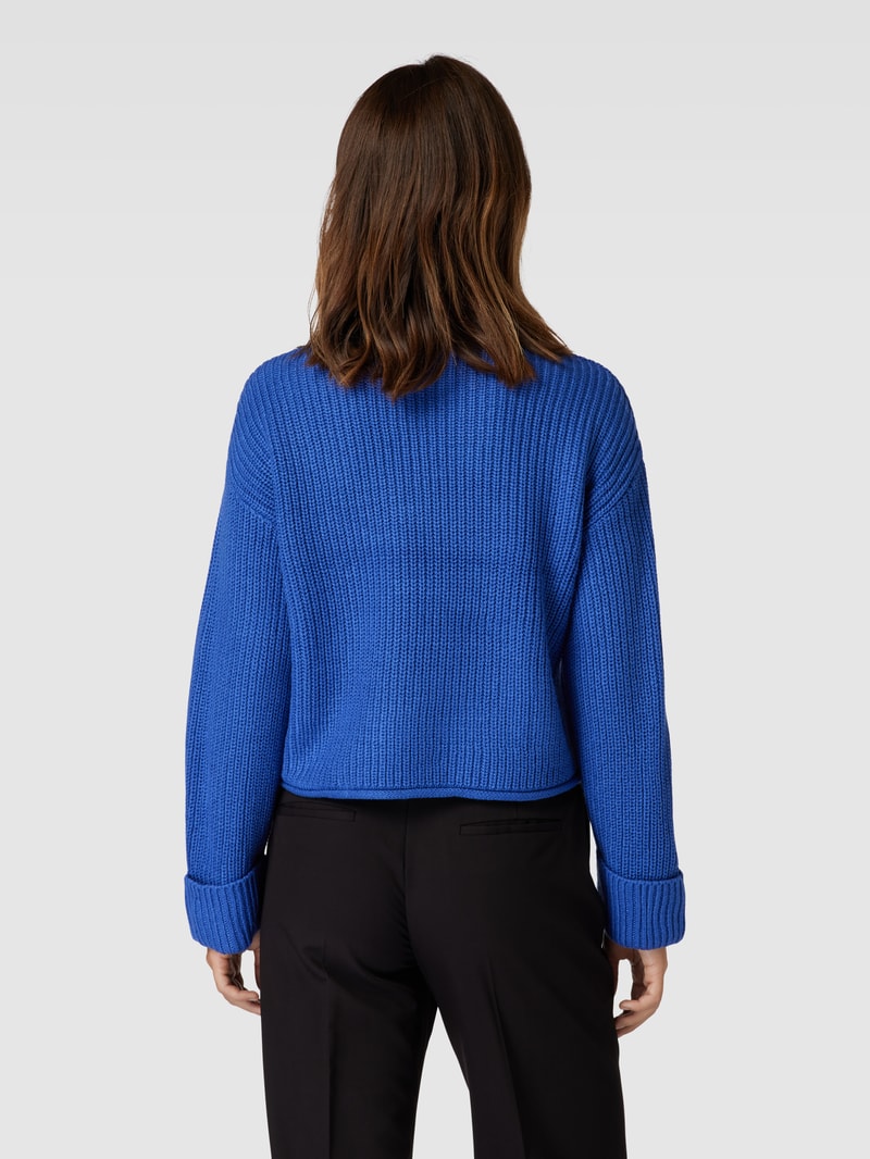 Strickpullover mit Rundhalsausschnitt Modell 'SAYLA' in royalblau