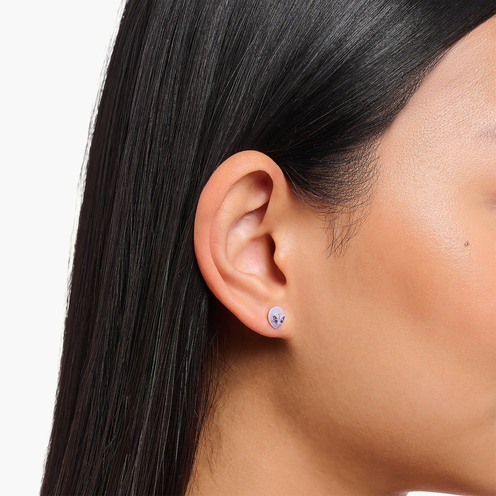 Thomas Sabo Boucles d'oreilles à fermoir à poussette Argent, Émail Boucles d'oreilles