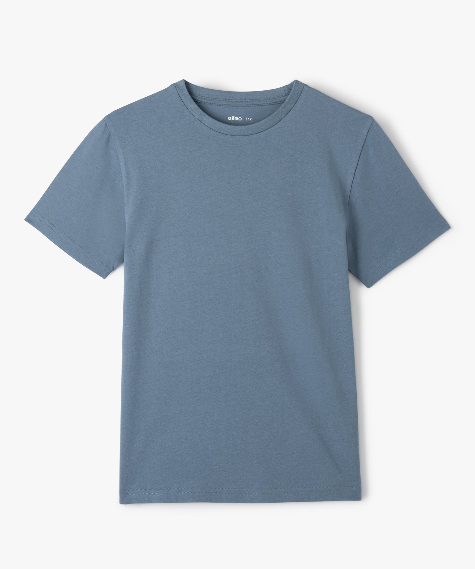 Tee-shirt à manches courtes uni Garçon bleu | GEMO