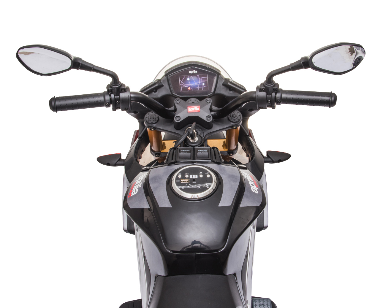 Jamara e.K. JAMARA-460588-Ride-on Aprilia Tuono V4 1100 RR schwarz 12V