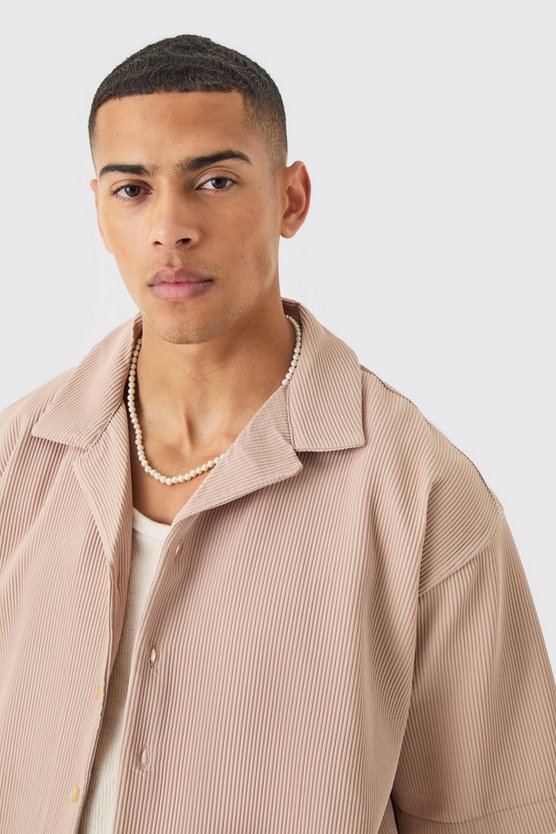 Oversized Short Sleeve Pleated Shirt And Short