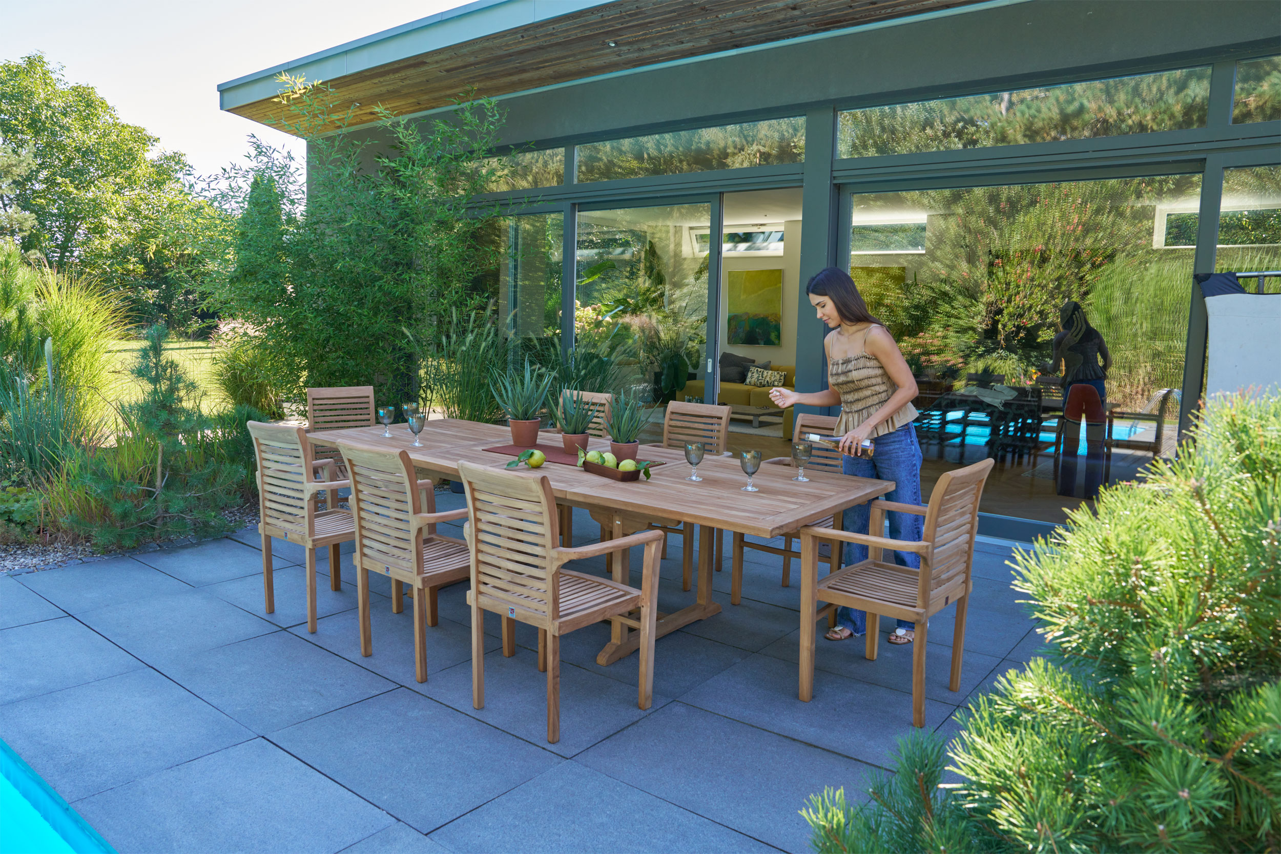 OUTDOORAusziehtisch Teak Garten