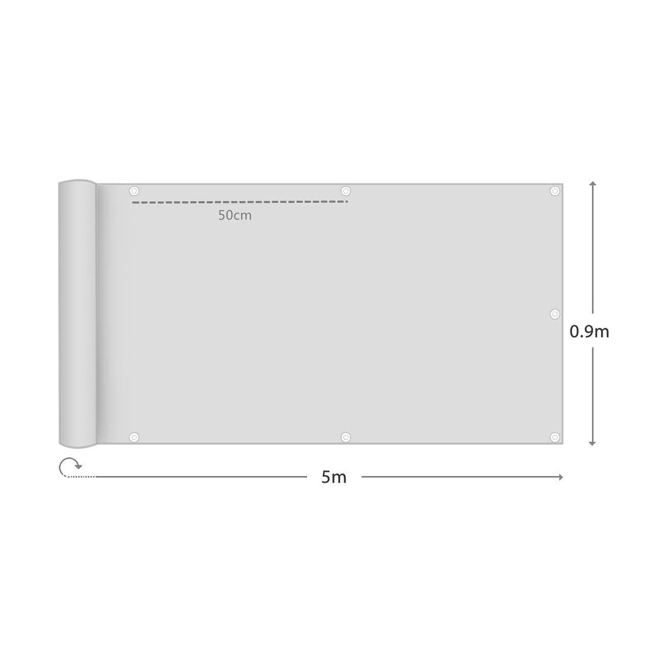 Sekey Balkonsichtschutz Balkon Sichtschutz 90x500cm Balkonabdeckung Sichtschutz Garten 90 hoch 100% Privatsphäre, Reißfest, 95% UV-beständig, Wetterfest