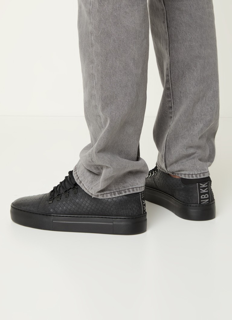 Baskets Nubikk Jagger Classic en cuir de python noir