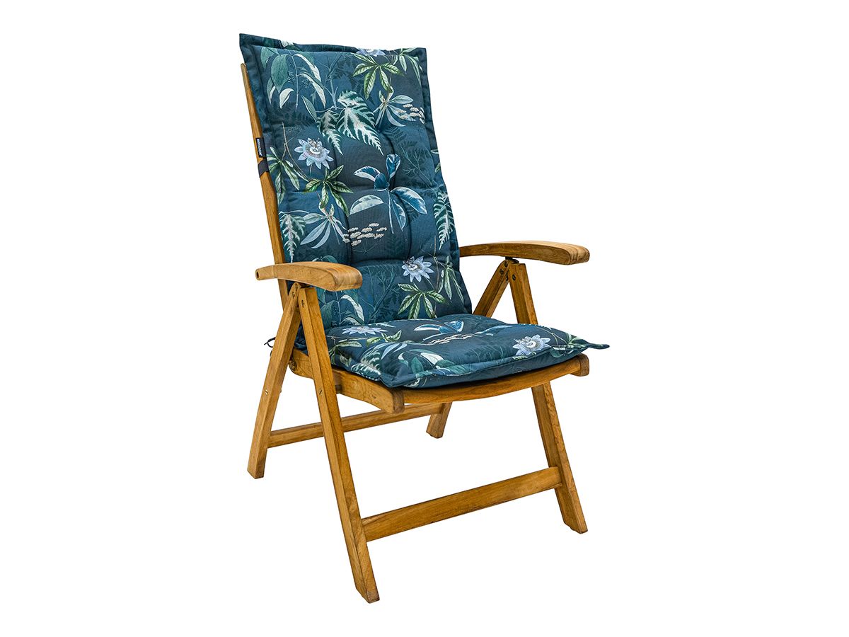 Madison Mauel Blue 123x50 Gartenstuhlkissen mit hoher Rückenlehne