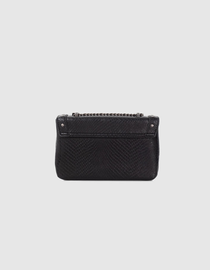 Sac à main noir embossé effet python fille