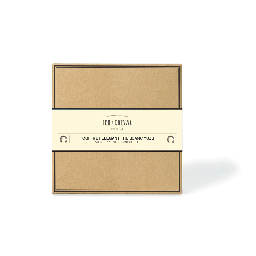 fer à cheval COFFRET THE BLANC & YUZU 100% OLIVE SAVON
