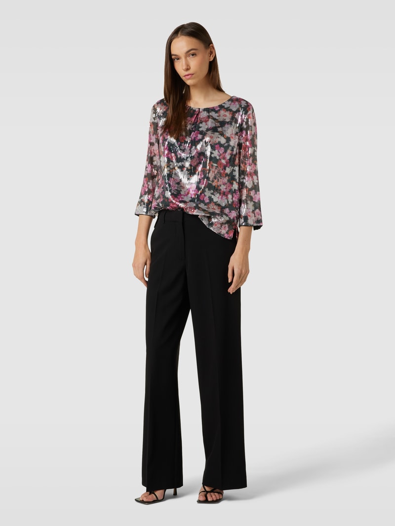 Bluse mit floralem Allover-Print in black