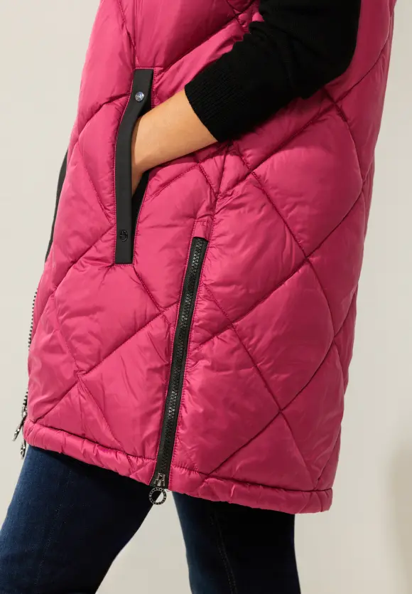 Street One Long Steppweste mit Zipper