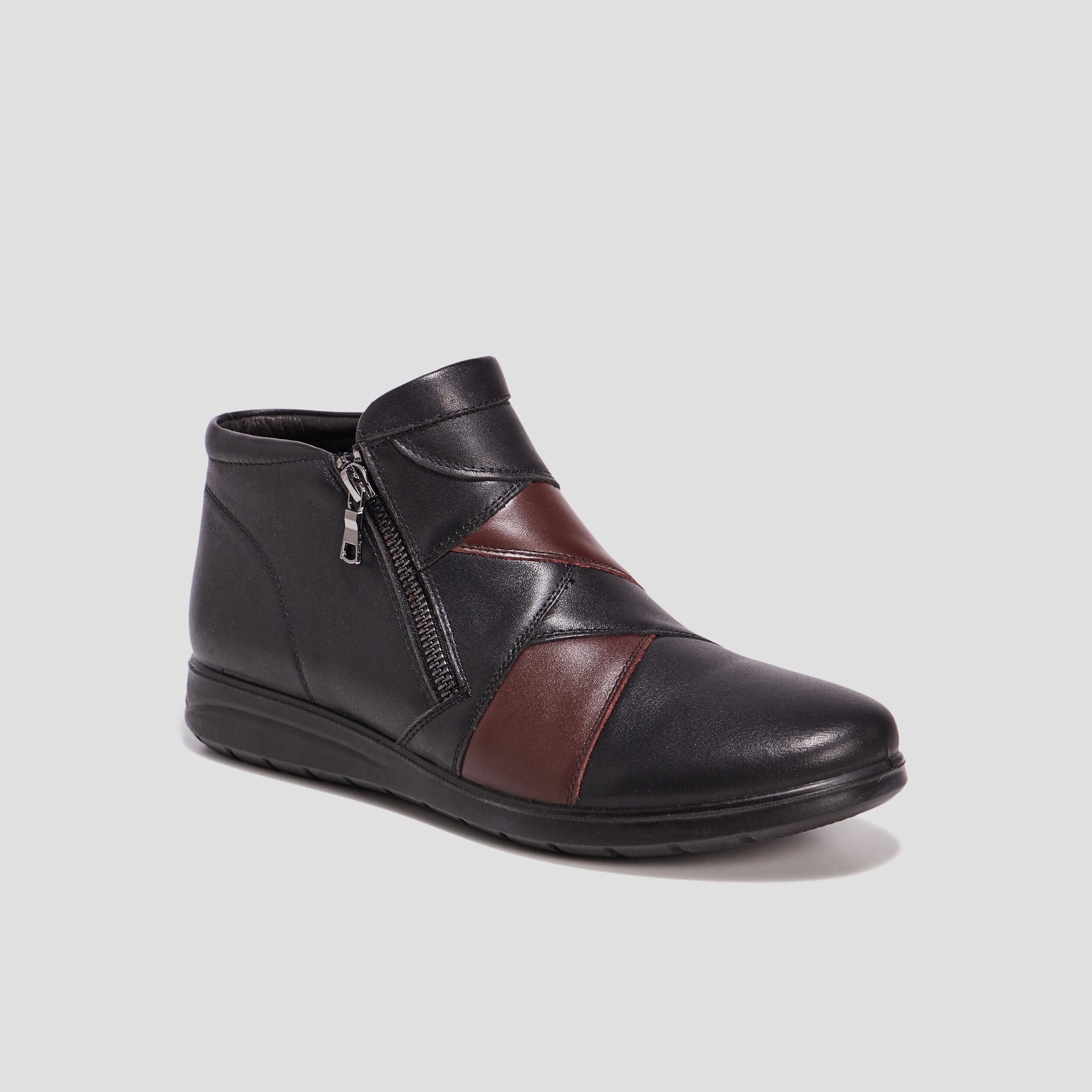 Bottines en cuir noir femme | La Halle