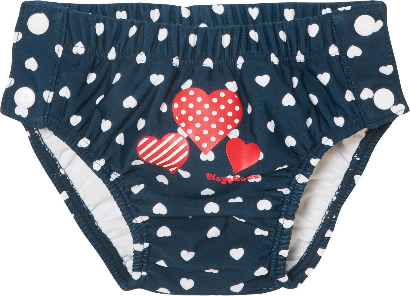 Playshoes Badehose UV-Schutz Windelhose Herzen zum Knöpfen