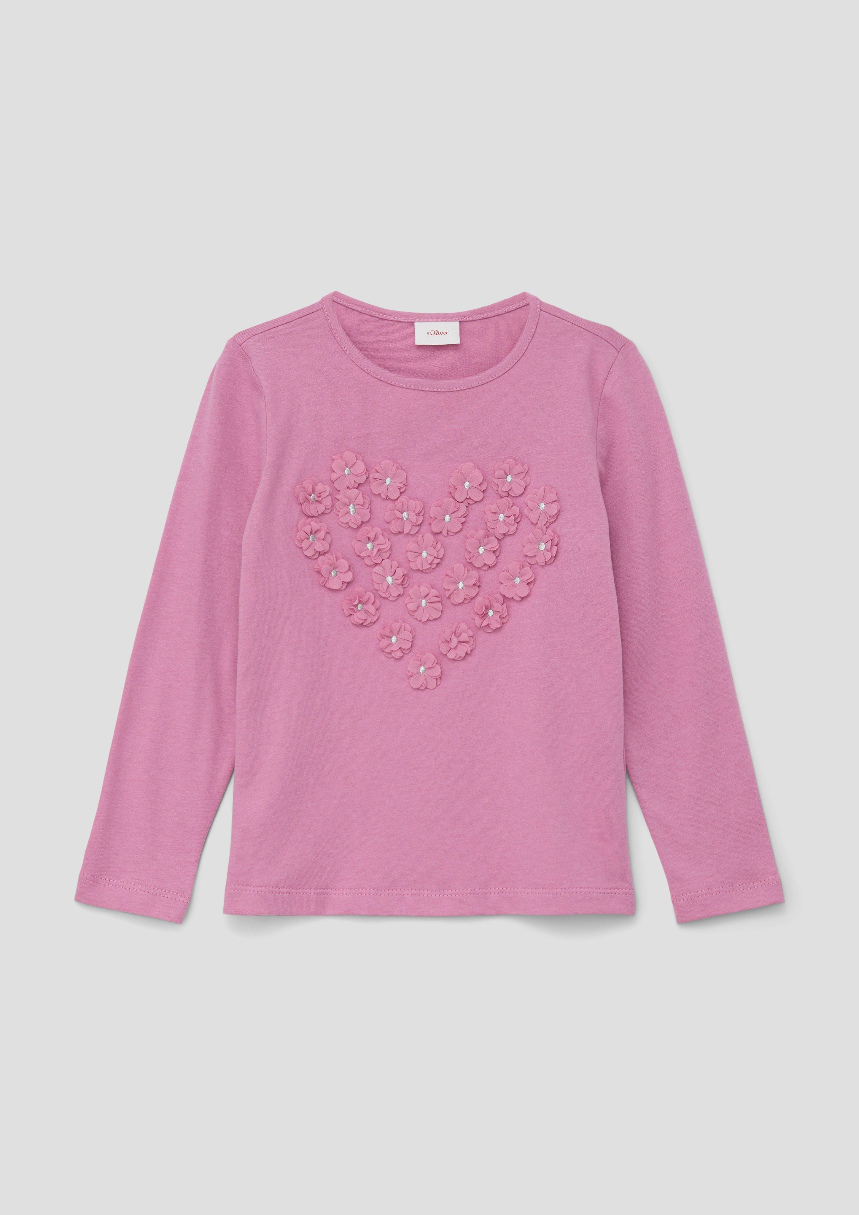 Longsleeve mit Blümchen-Applikation   2140029-4410