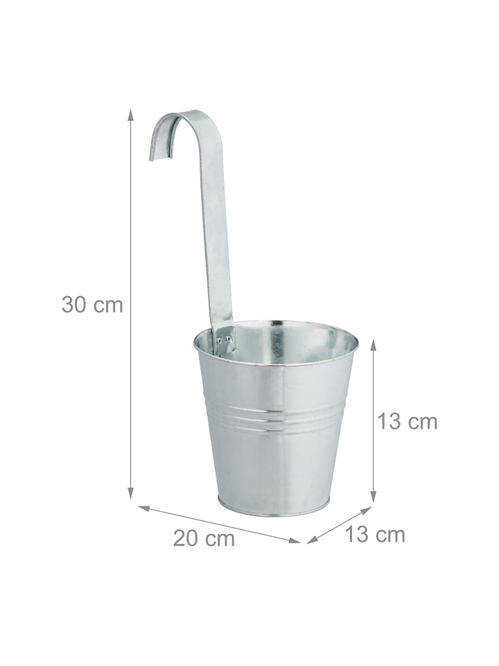 relaxdays 12 x Hängetöpfe in Silber günstig kaufen onesize