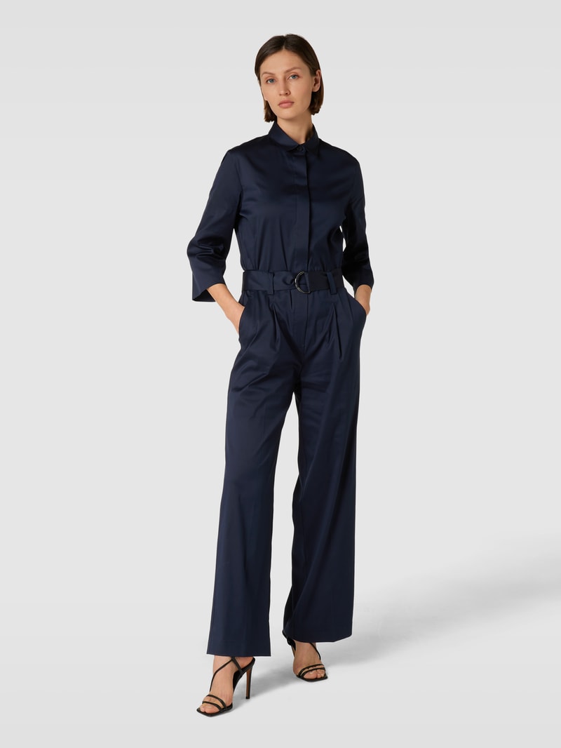 Jumpsuit mit Bindegürtel in marineblau