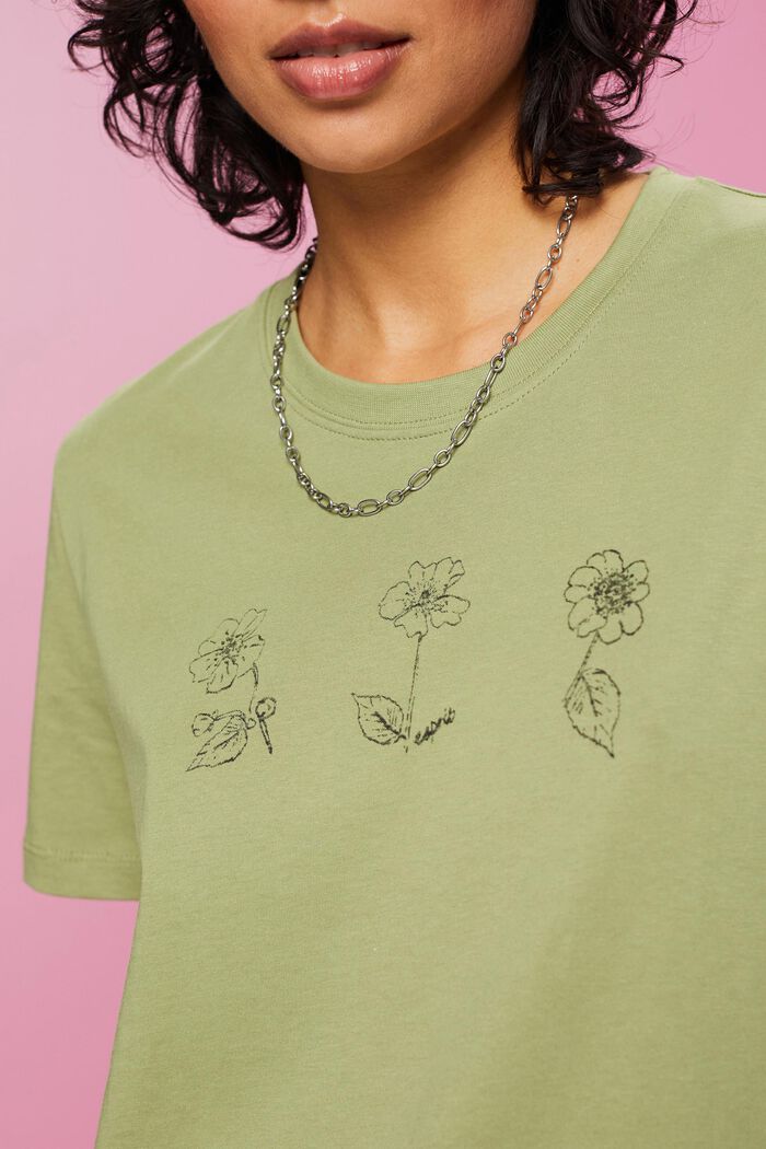 Baumwoll-T-Shirt mit Blumenprint