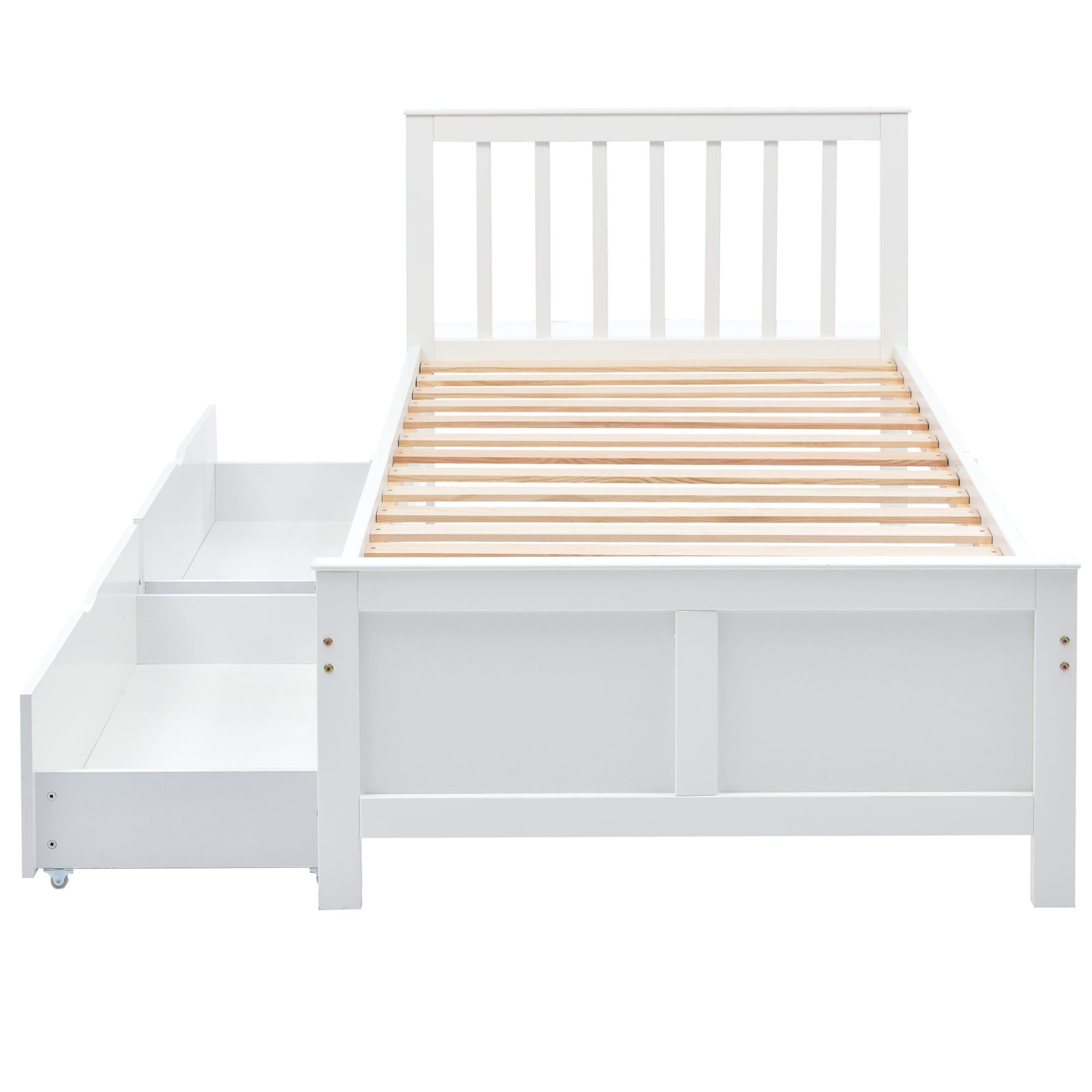 REDOM Holzbett Holzbett, Erwachsenenbett, Kinderbett (90x200cm, mit Schubladen zur Aufbewahrung, Rahmen aus Kiefernholz), Ohne Matratze