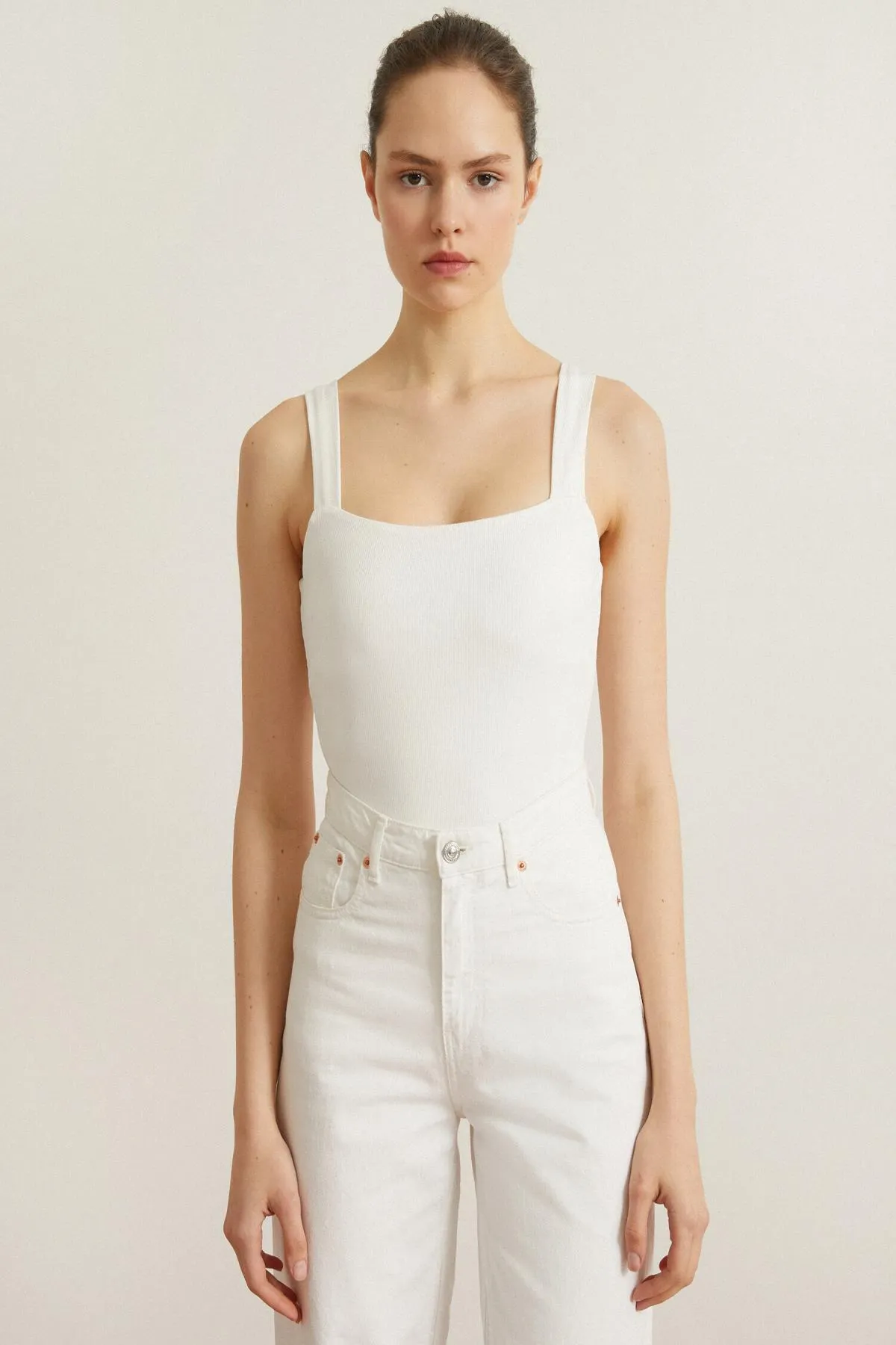 Koton  Weißes Tanktop für Damen 1YAK66450IK