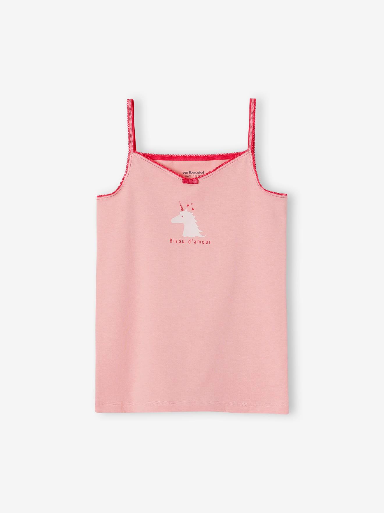 Vertbaudet 3er-Pack Mädchen Trägertops mit Bio-Baumwolle - rosa