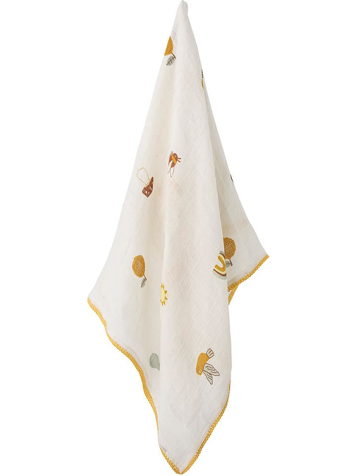 Bloomingville Kuscheldecke in Weiß/ Gelb - (L)100 x (B)80 cm günstig kaufen onesize