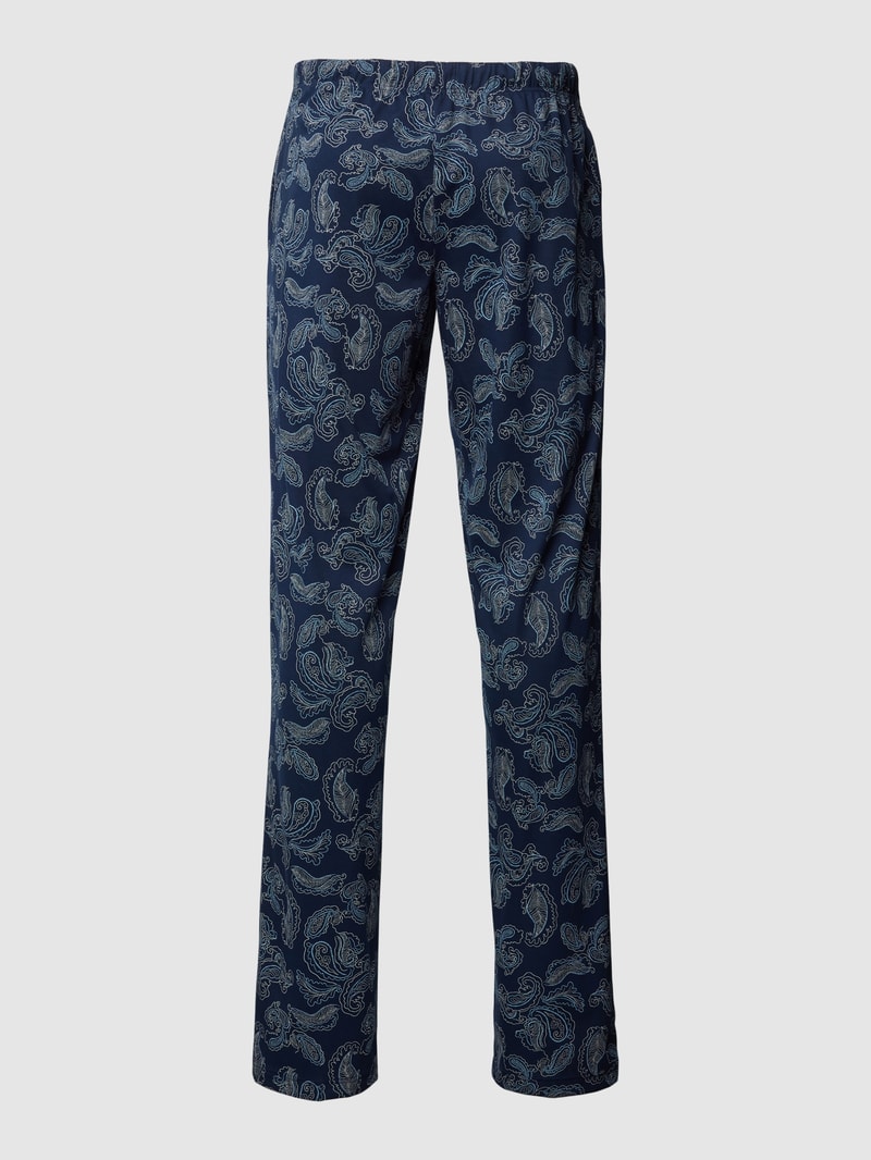 Pyjama-Hose mit Allover-Muster Modell 'Night & Day' in dunkelblau