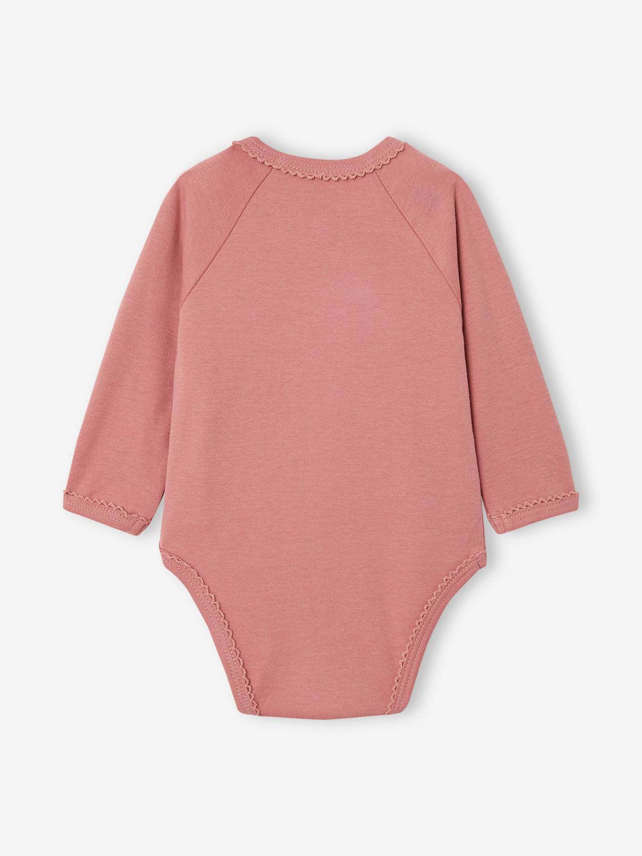 Vertbaudet 3er-Pack Baby Wickelbodys Bio-Baumwolle Oeko-Tex - altrosa