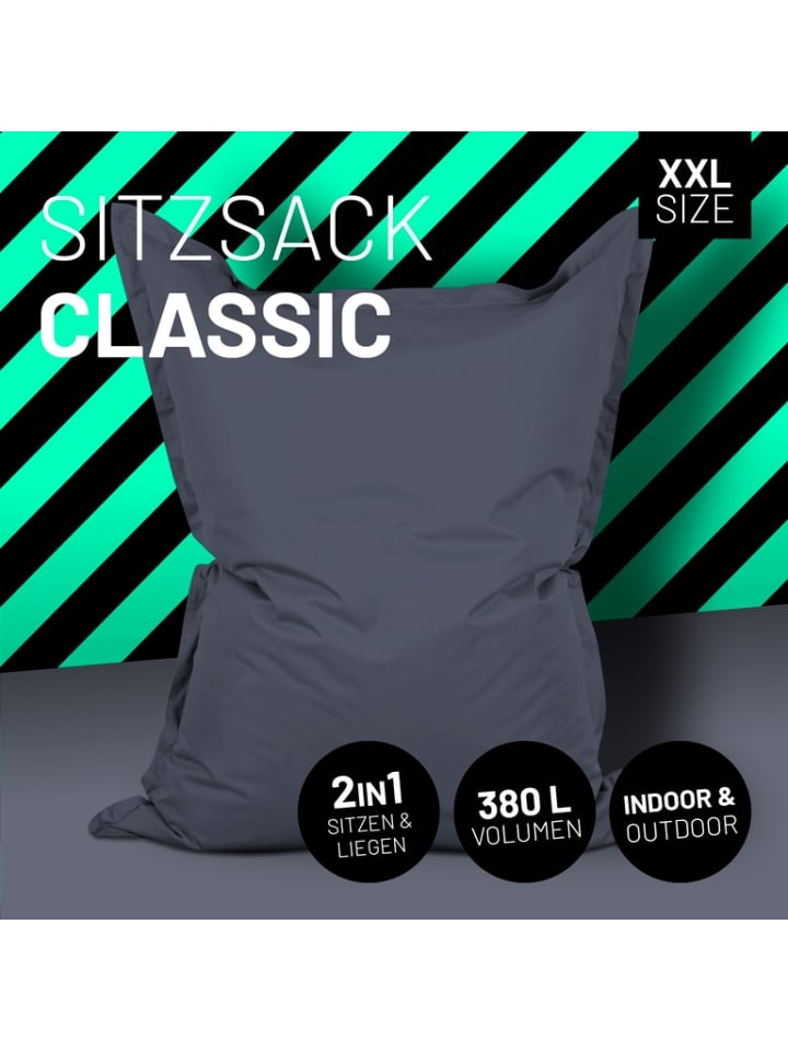 Lumaland Luxury Riesensitzsack XXL Sitzsack - Stahlgrau günstig kaufen onesize