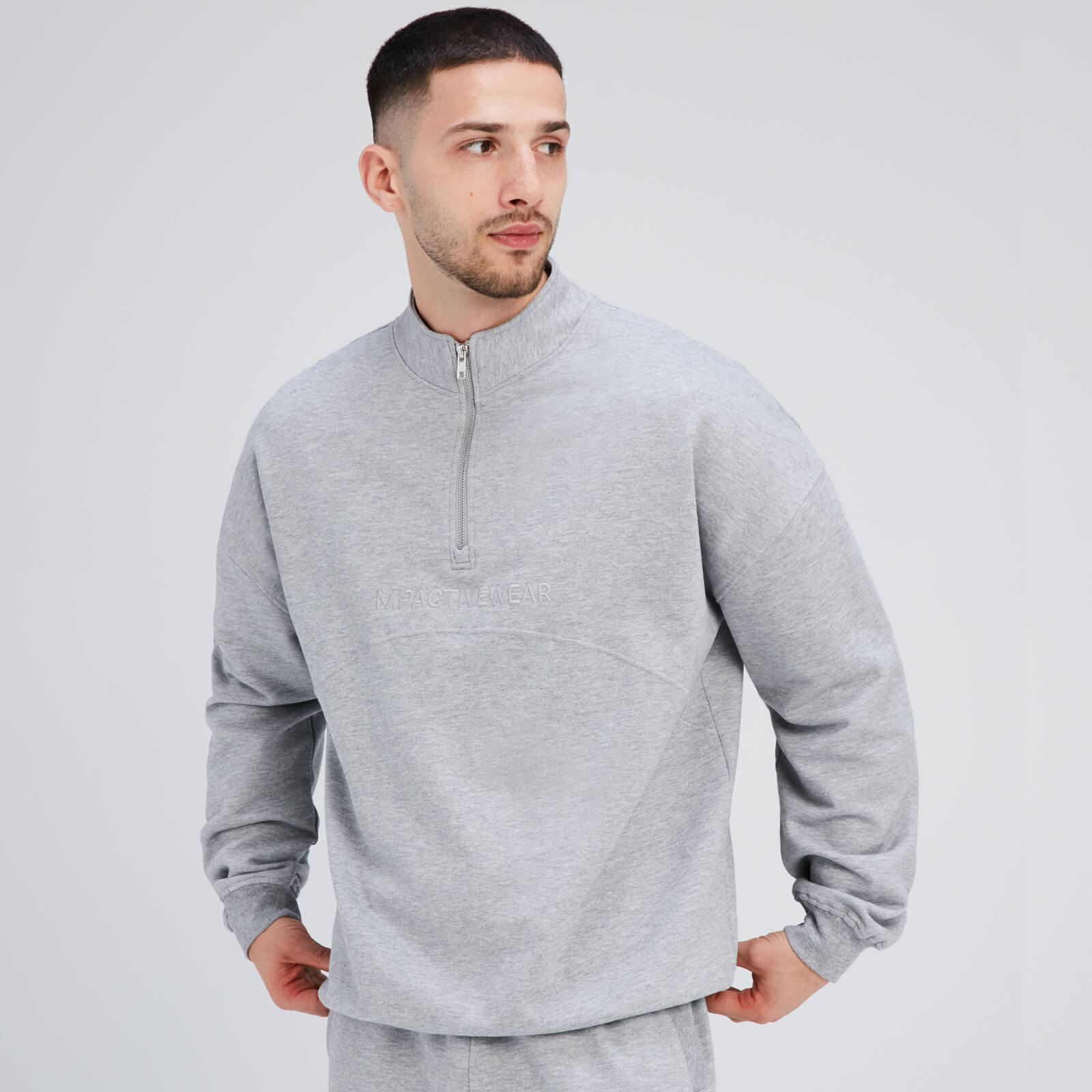 Haut à fermeture éclair ¼ MP Rest Day pour hommes – Orage chiné