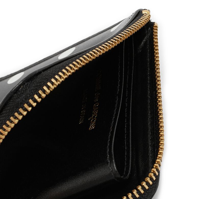 Comme des Garcons Wallet Dots Printed Leather Line black