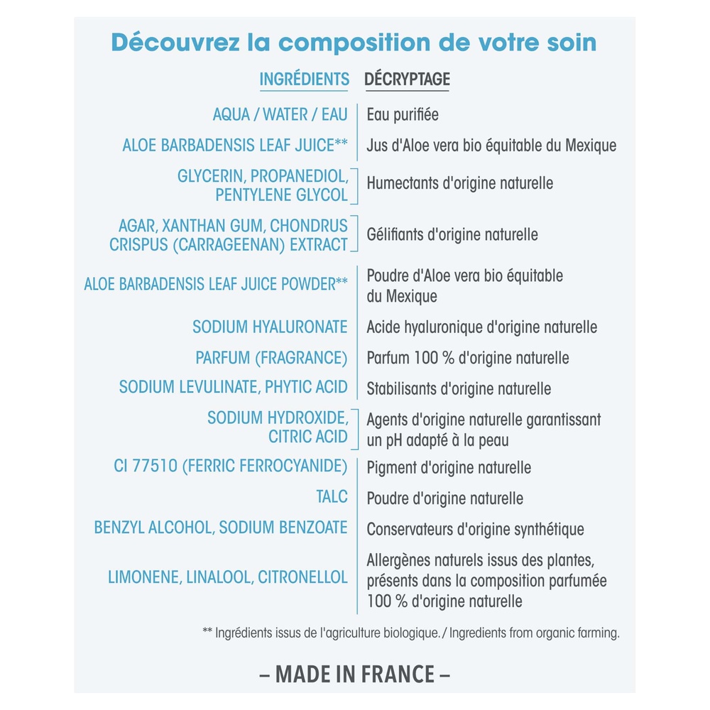LÉA NATURE SO BiO étic Masque-gel frais désaltérant, tous types de peaux,               Hydra Aloe Vera Masque gel