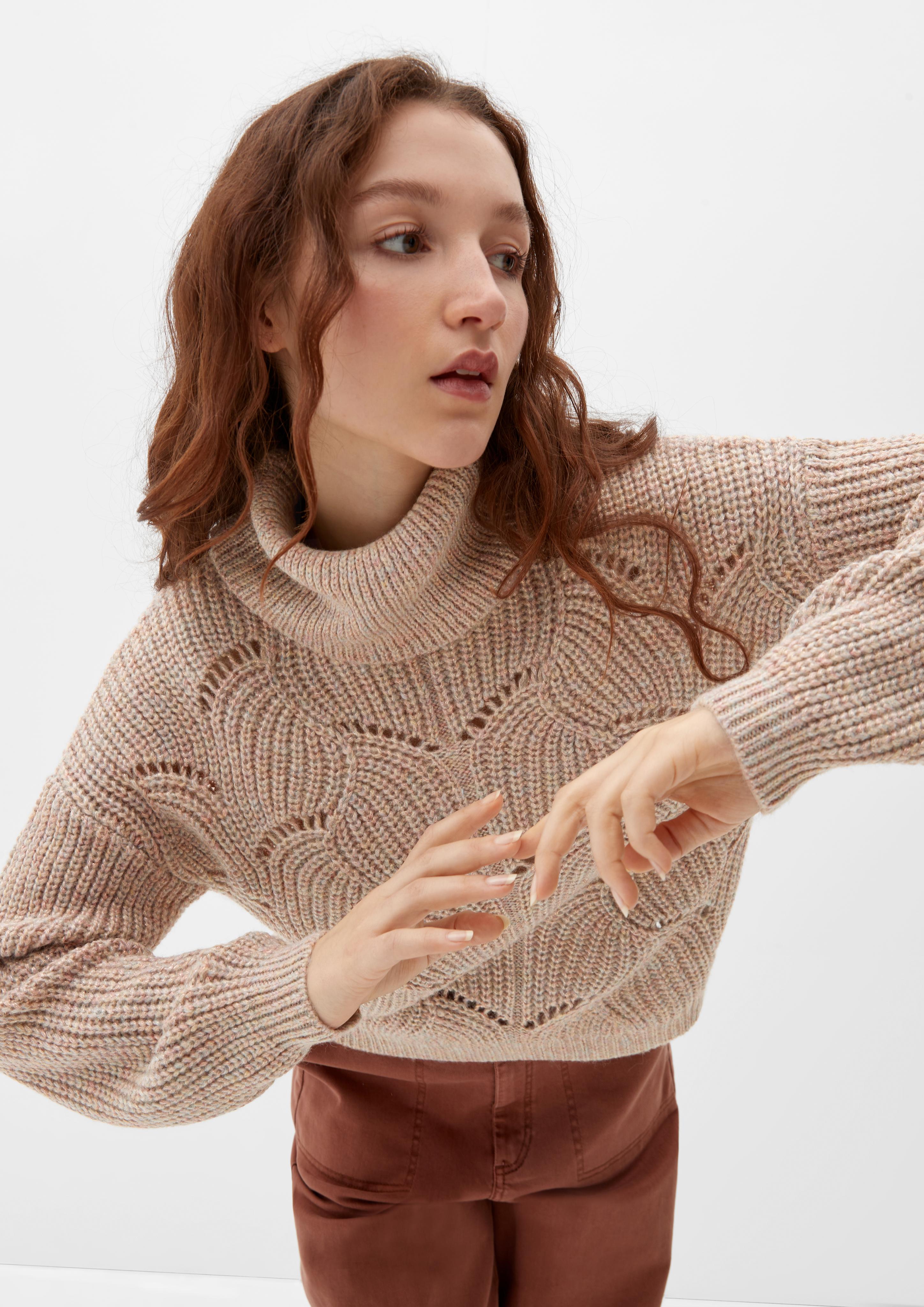 Rollkragenpullover mit Glitzergarn  2124704-20W0