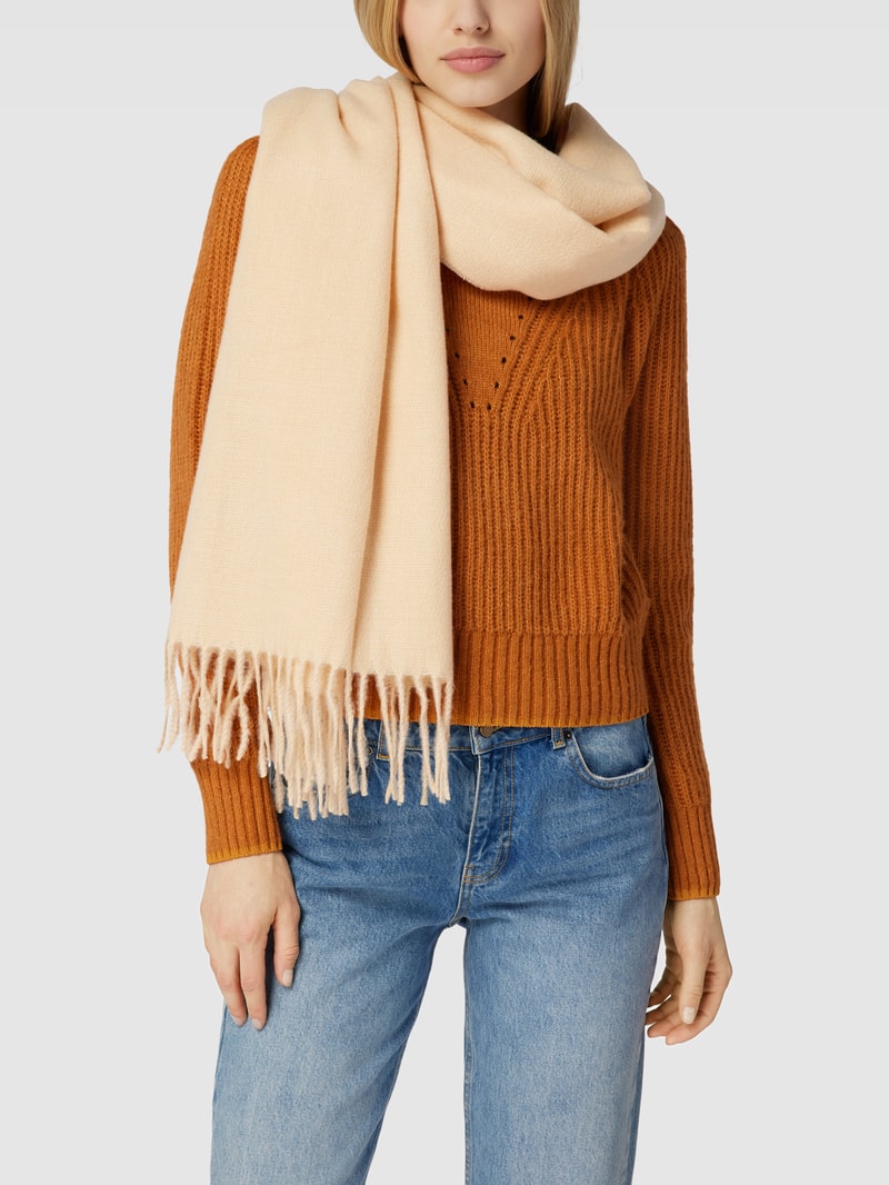 Schal mit ausgefransten Abschlüssen Modell 'LOVY' in offwhite