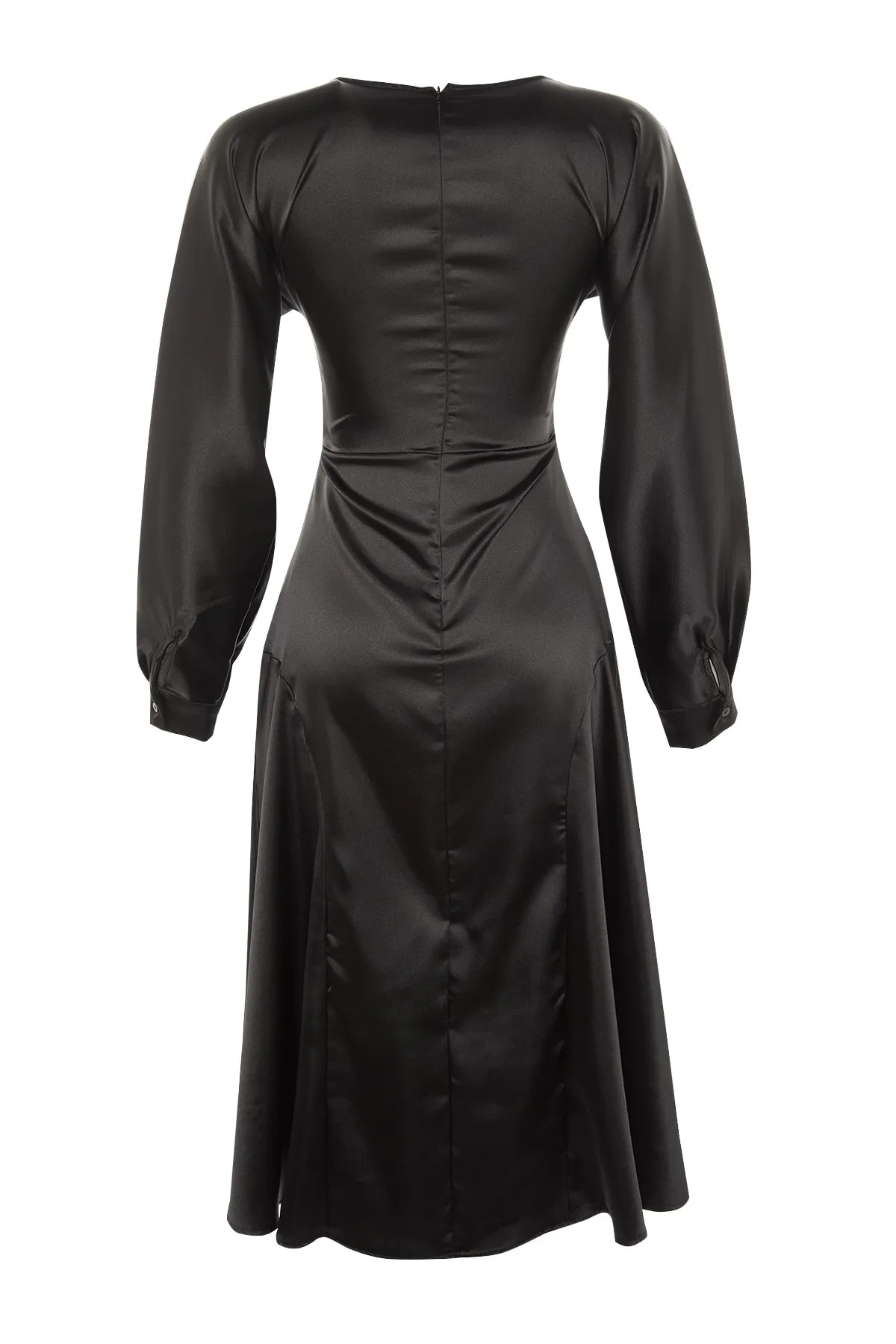 Trendyol Collection  Schwarzes Midi-Kleid aus gewebtem Satin TWOAW23EL01099